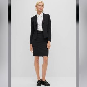 BOSS by Hugo Boss Vilea Wool Blend High Waisted Seamed Pencil Skirt